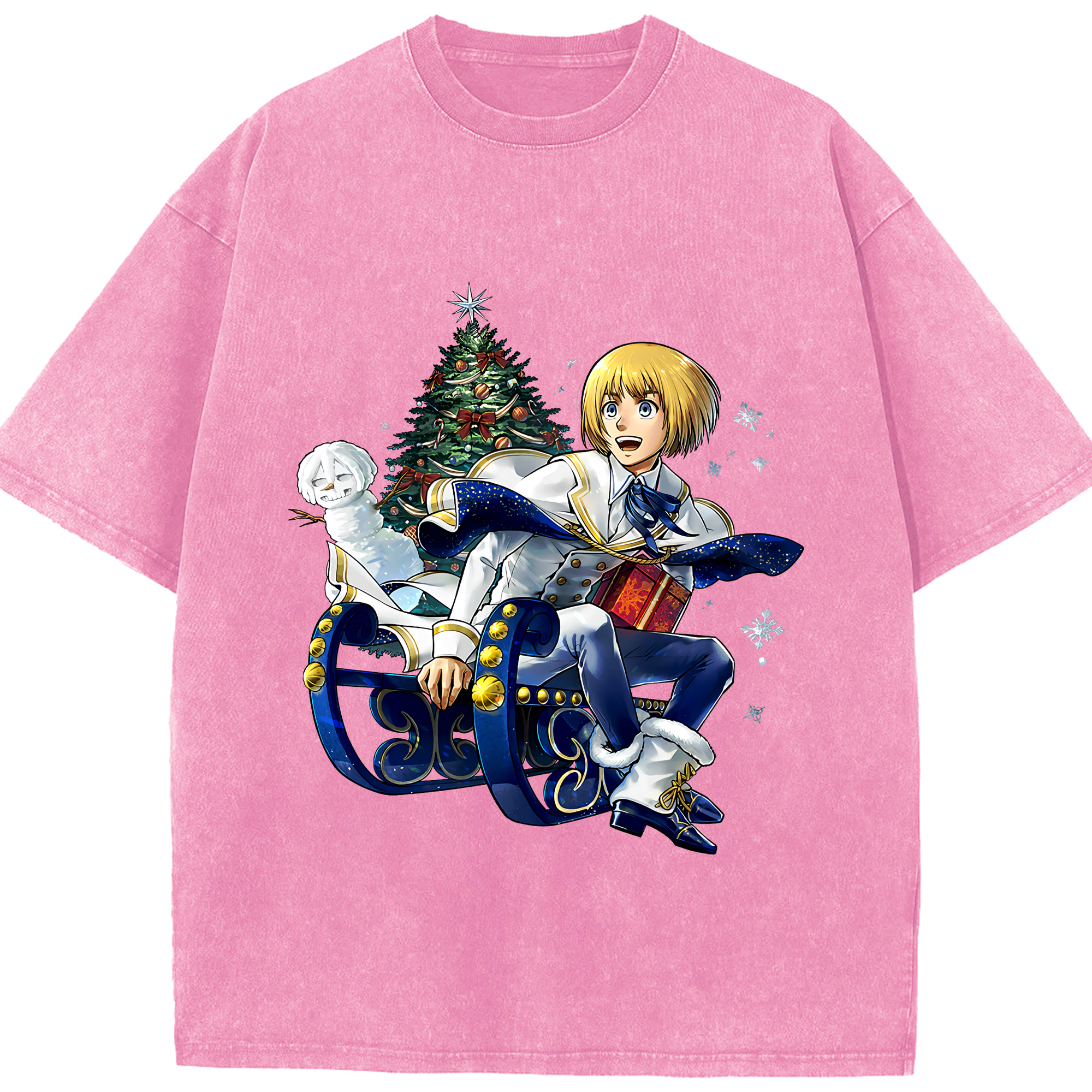 （画像用） 進撃の巨人 アルミン·アルレルト Attack on Titan Armin Arlert 綿100% ヴィンテージ風 半袖Tシャツ（フロントプリント）